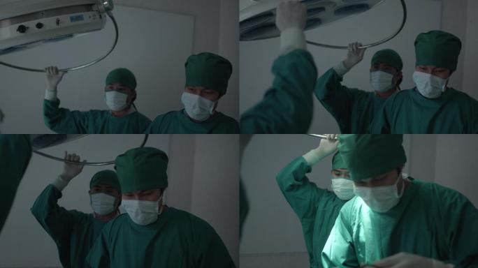 医生在手术前给急诊病人戴上呼吸机，帮助人们生活