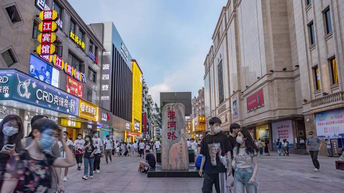 淮河路步行街日转夜合肥人流合肥步行街