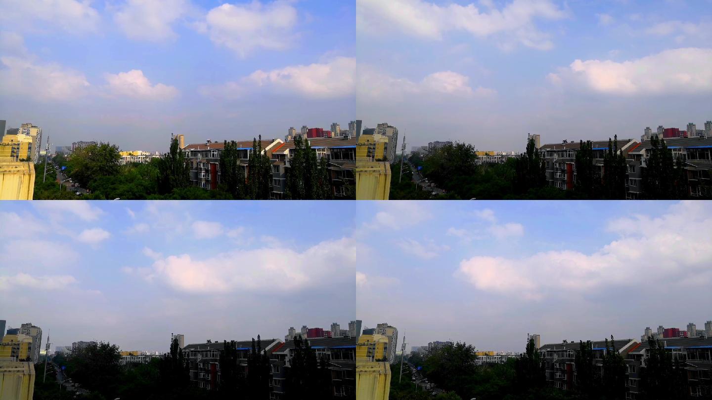 生活小区云朵延时摄影 北京地标