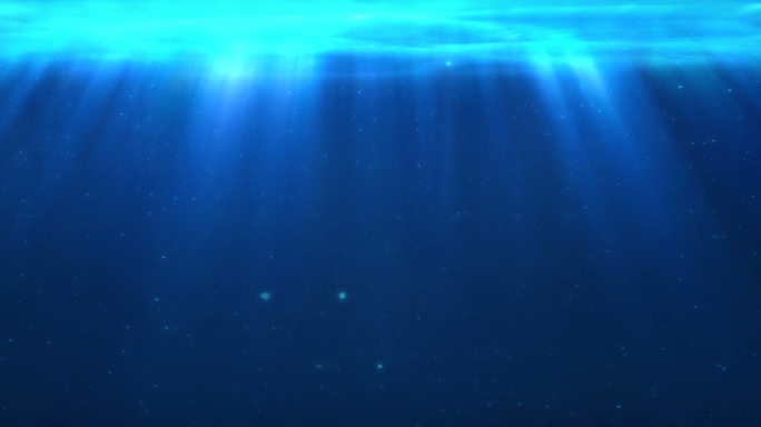 海洋海底 水下光线 阳光穿过海面