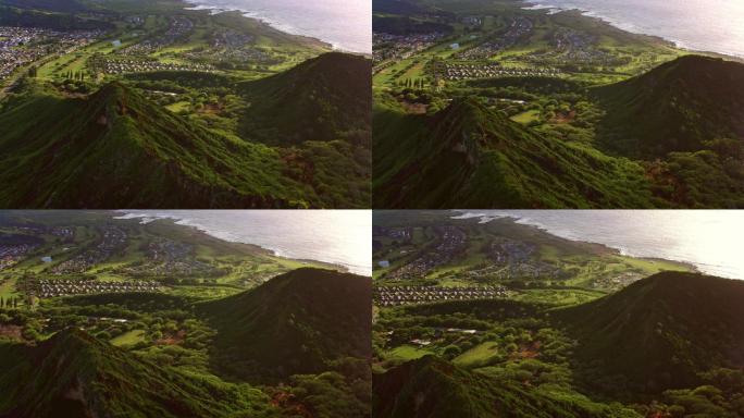 瓦胡岛空中科科火山口植物园和瓦瓦瓦马鲁海滩公园