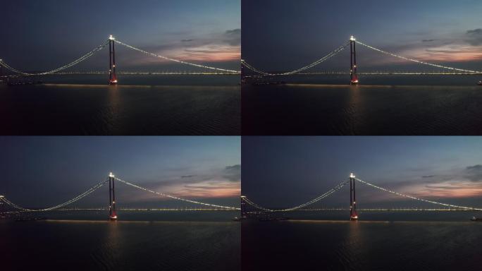 Dardanelles 1915 Canakkale Bridge at Night 4K无人机镜头