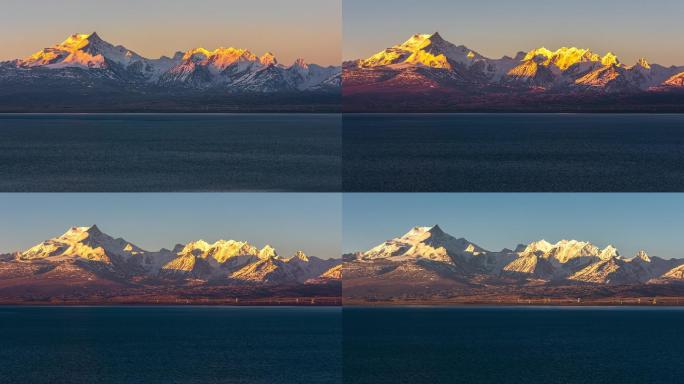 4K希夏邦马峰与佩枯措日出延时日照金山