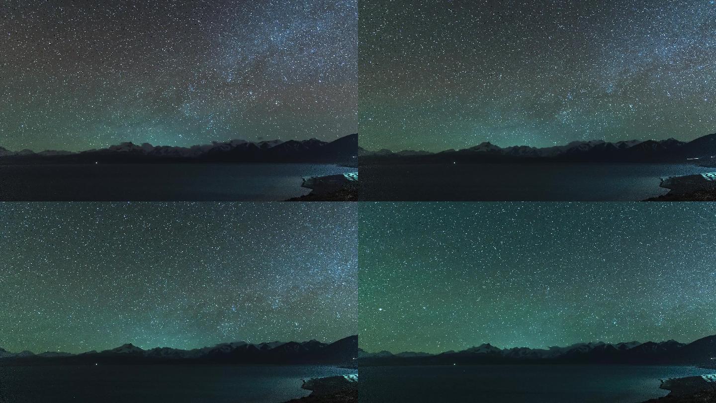 4K西藏佩枯措湖畔希夏邦马峰银河延时摄影