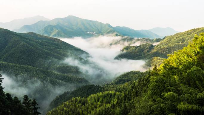 4K高山乡村云海日出空境