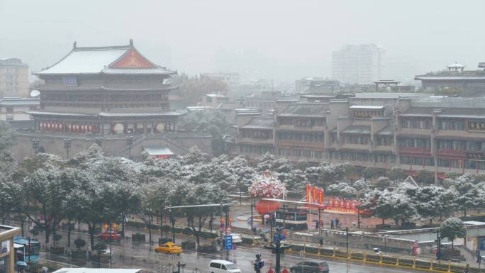 中国雪域中的西安市。