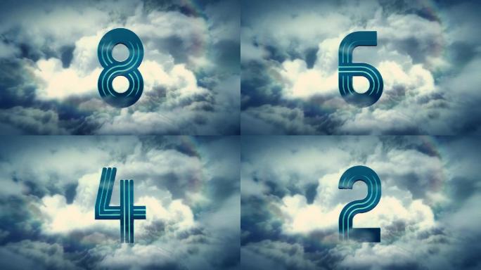 恢弘气势云穿越云层倒计时
