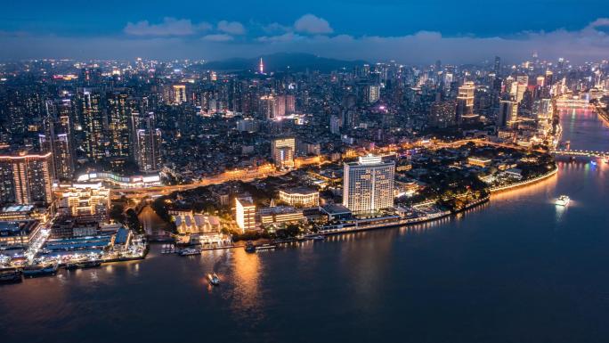 【商用4k】广州荔湾沙面夜景延时