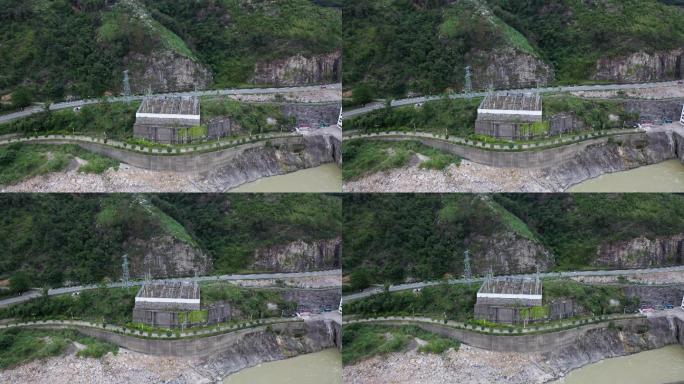 水电站变电站鸟瞰图