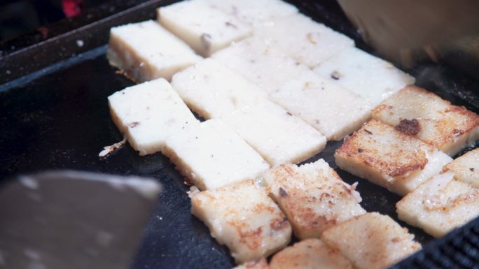 煎萝卜饼年糕煎炸食品锅铲