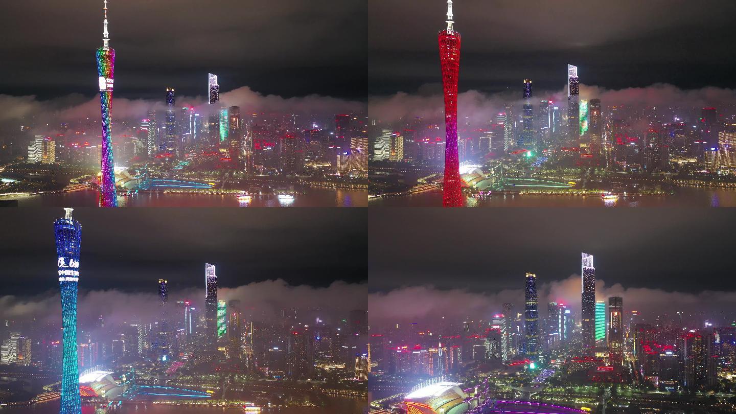 珠江新城夜景4k延时