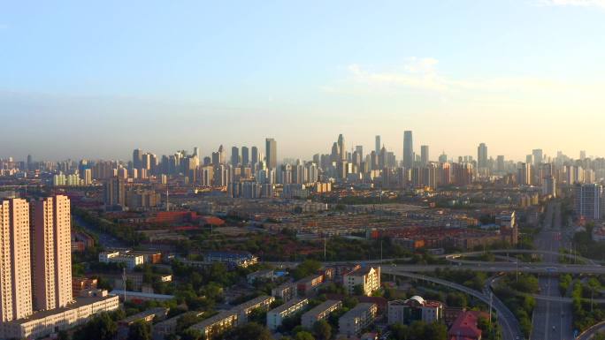 天津 城市天际线 俯瞰天津 城市CBD