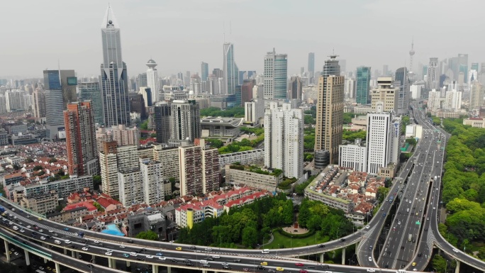 上海延安路高架桥城市CBD