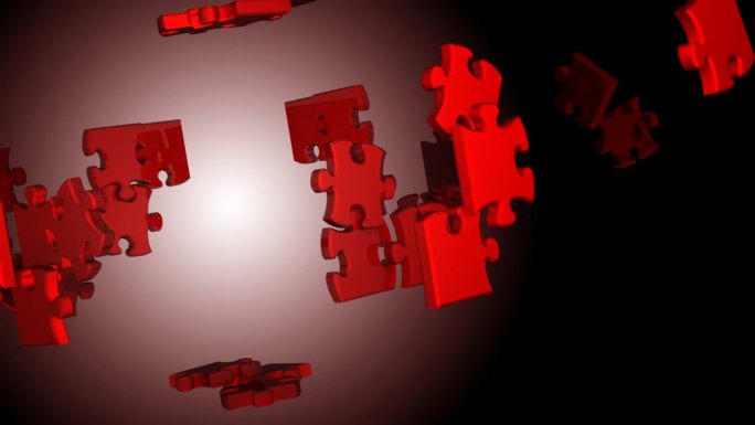 可循环的红盒谜题三维拼图方块聚合
