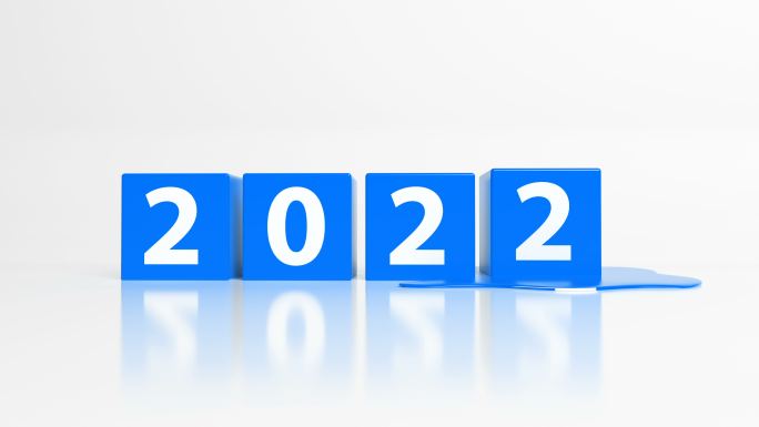 2022年蓝色立方体概念