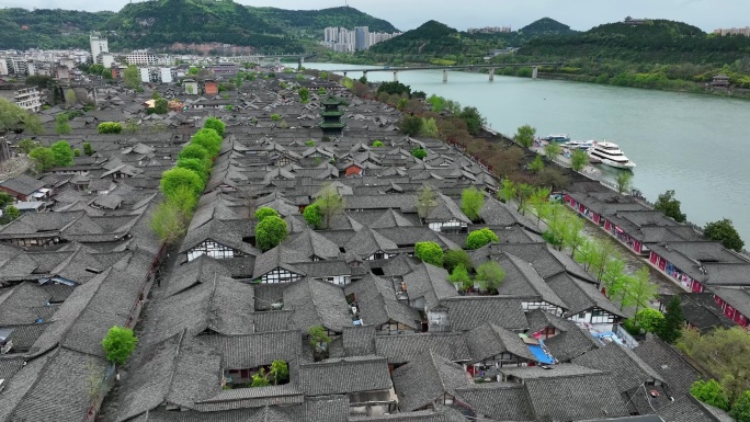 嘉陵江畔四川南充阆中古城