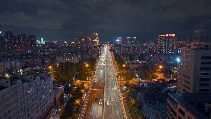 昆明西二环城市夜景航拍