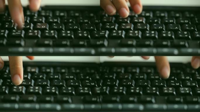 女孩在键盘上打字键盘键盘打字