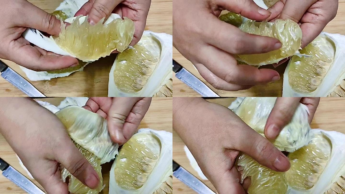手剥柚子或葡萄柚剥葡萄柚