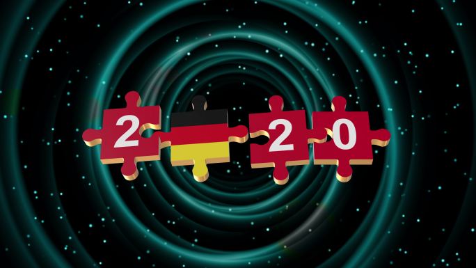带Alpha的德国2020新年拼图标志