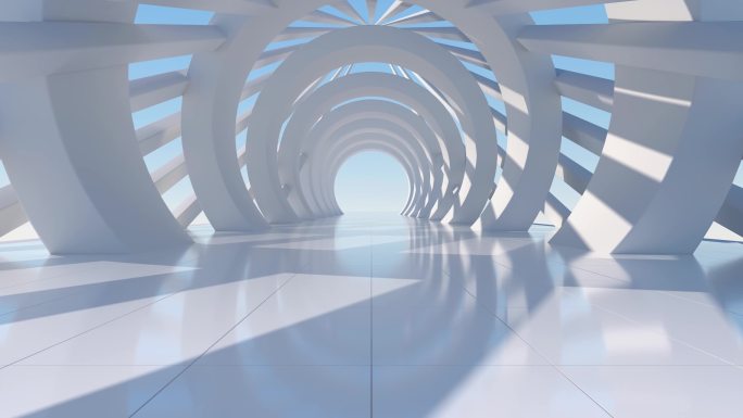 【4k时尚背景】3D隧道穿梭空间