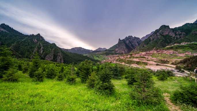 四川甘南地区扎尕那风景区航拍