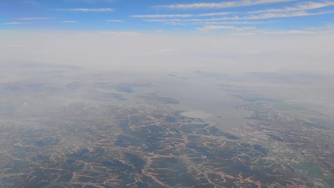 飞机航拍江西鄱阳湖景观