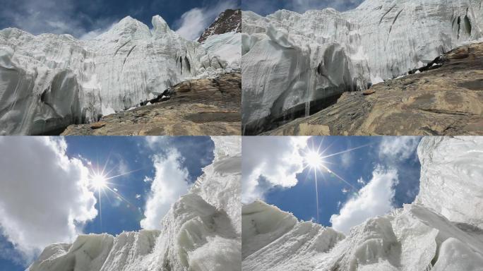 【原创】近距离仰视西藏四月初卡若拉冰川