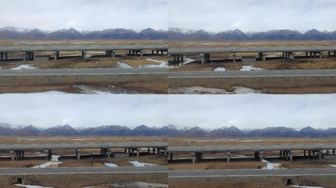 青藏公路高速公路那曲路段草原雪山风光
