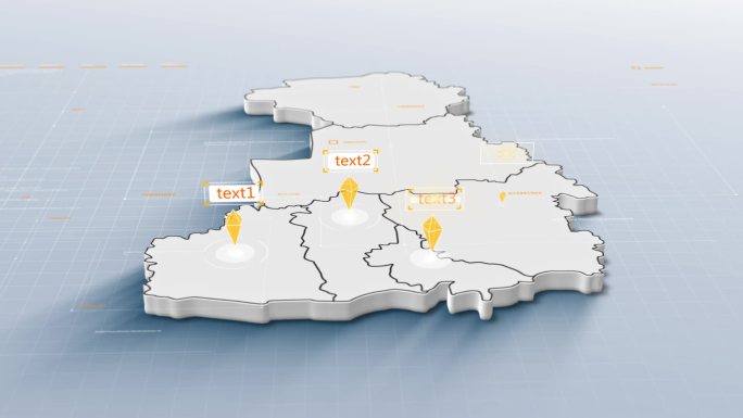 扬州市地图AE模板