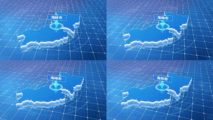 海林市蓝色科技感定位地图