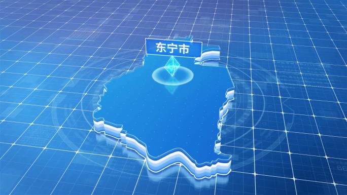 东宁市蓝色科技感定位地图