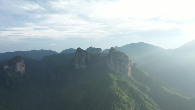 航拍浙江温州楠溪江景区