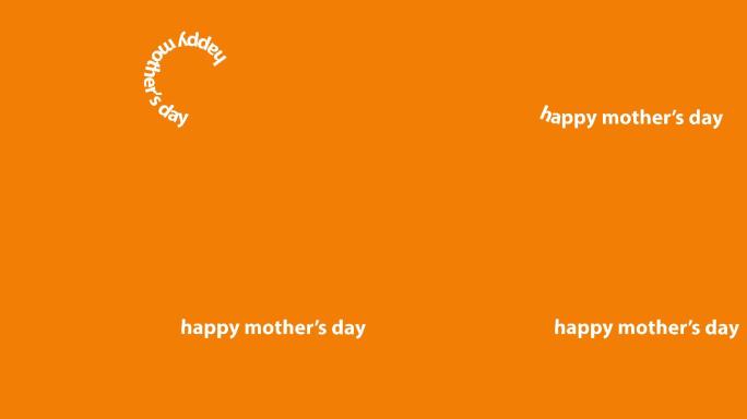 4K母亲节快乐动画-橙色背景