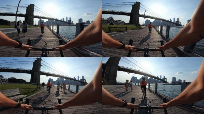 美国度假：纽约曼哈顿POV公路自行车赛