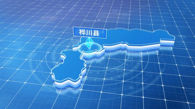 桦川县蓝色科技感定位地图ae模板