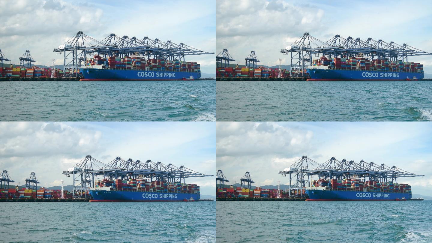 4K深圳盐田港巨型集装箱货船