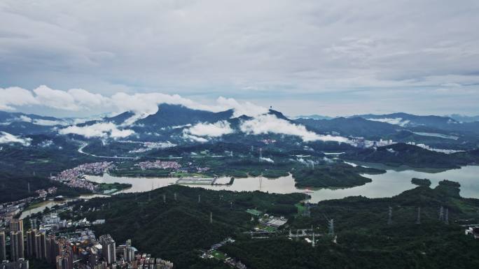 【航拍】深圳梧桐山大雨过后云海深圳水库