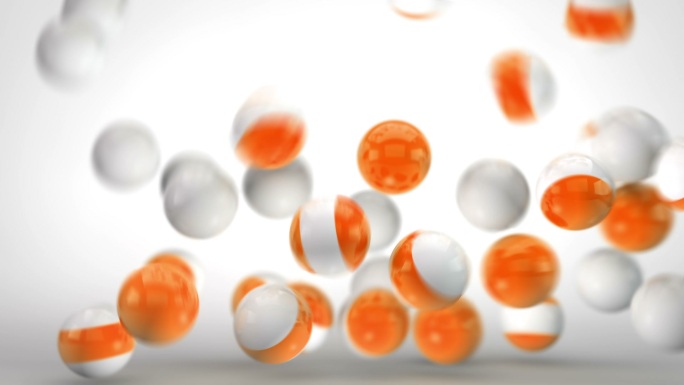 趣味光泽球动画-橙色和白色（全高清）