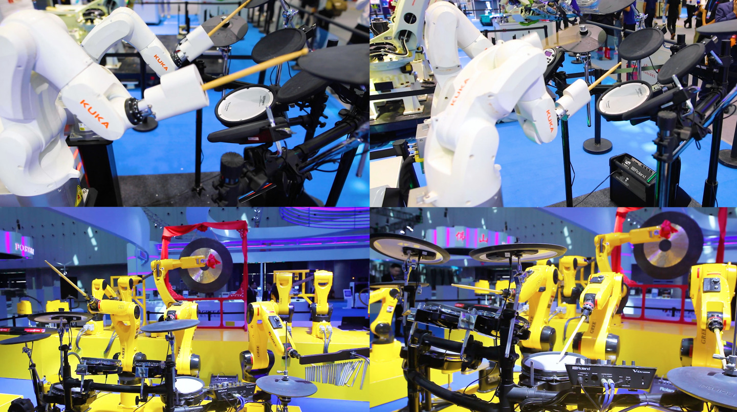 音乐机器人玩摇滚乐演奏 中国科技