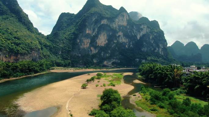 桂林 阳朔 九马画山  航拍 漓江 兴坪