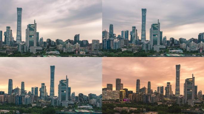 北京国贸CBD中国尊城市日转夜延时摄影