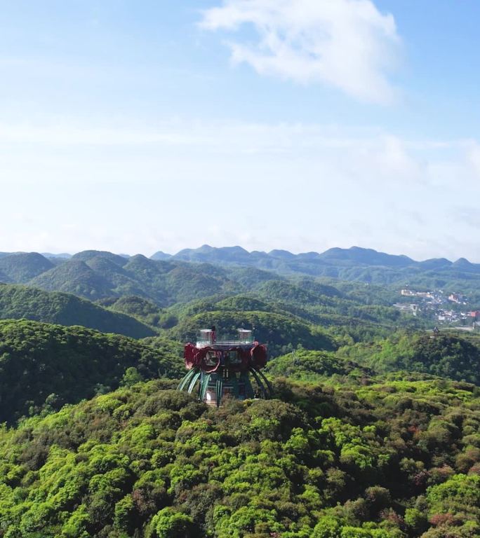 竖屏航拍贵州百里杜鹃普底景区