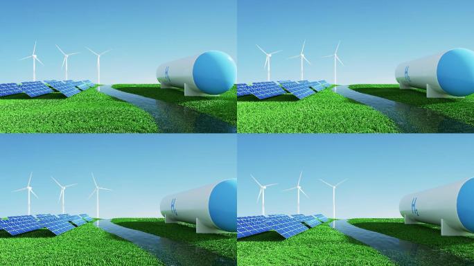 氢气储存罐风电光伏太阳能新能源C4D素材