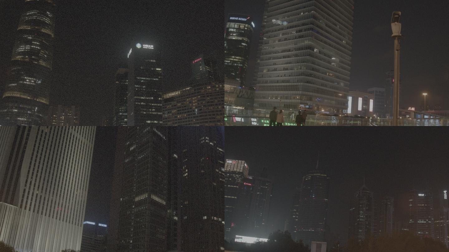 6K上海夜空下陆家嘴三件套
