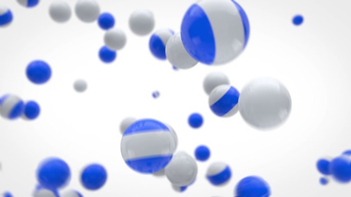 趣味飞球动画-蓝色和白色（全高清）