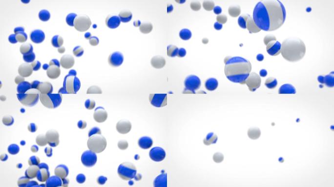 趣味飞球动画-蓝色和白色（全高清）