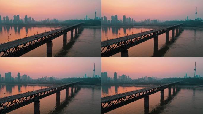 夕阳红下的大桥