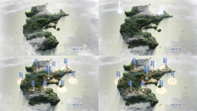 湛江市 3D地形