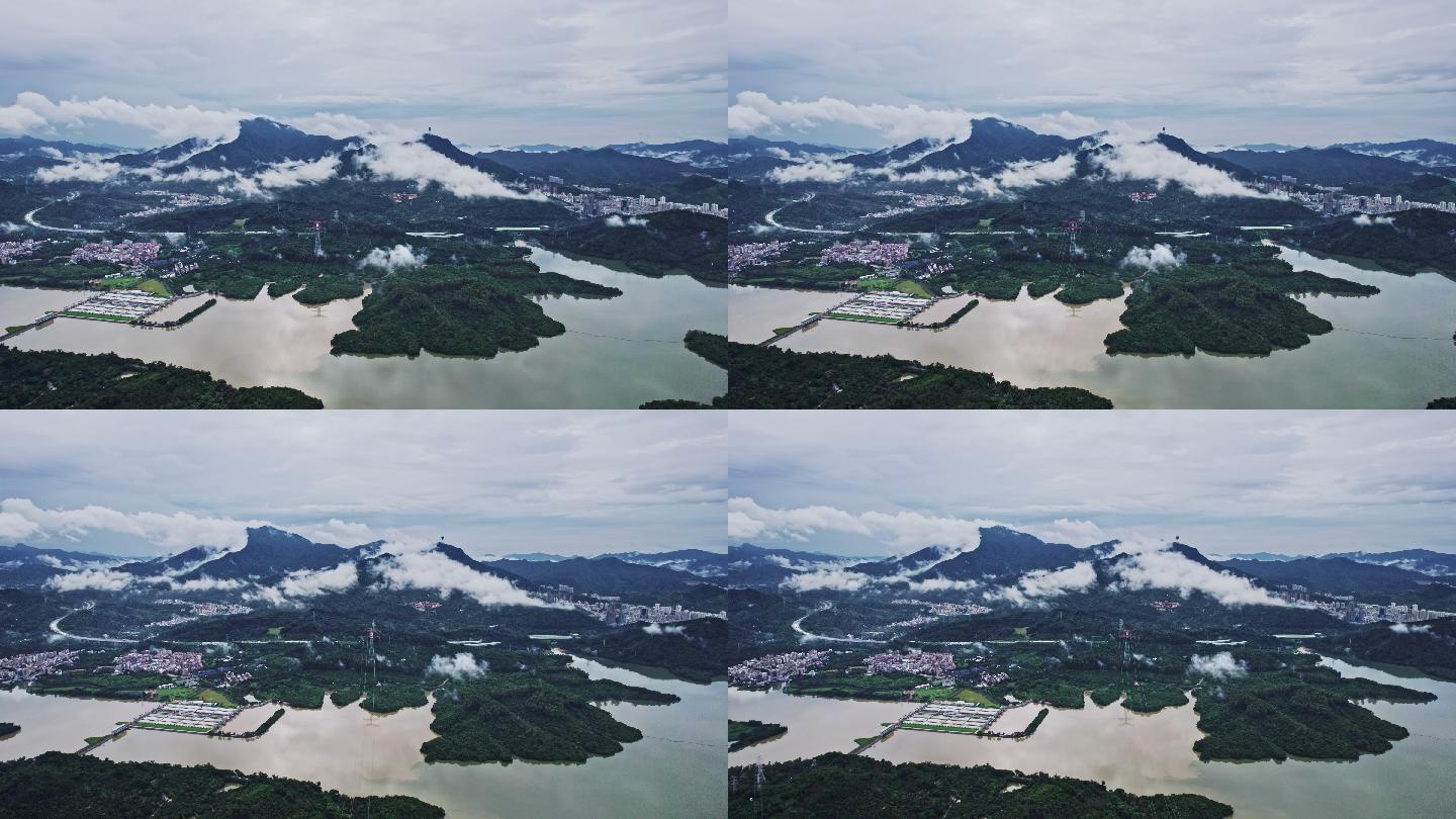 【航拍】深圳梧桐山雨后云海深圳水库